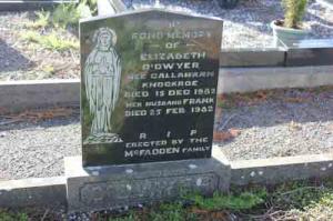O'Dwyer Elizabeth nee Callaghan Knockroe